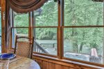 Breakfast table overlooks the river